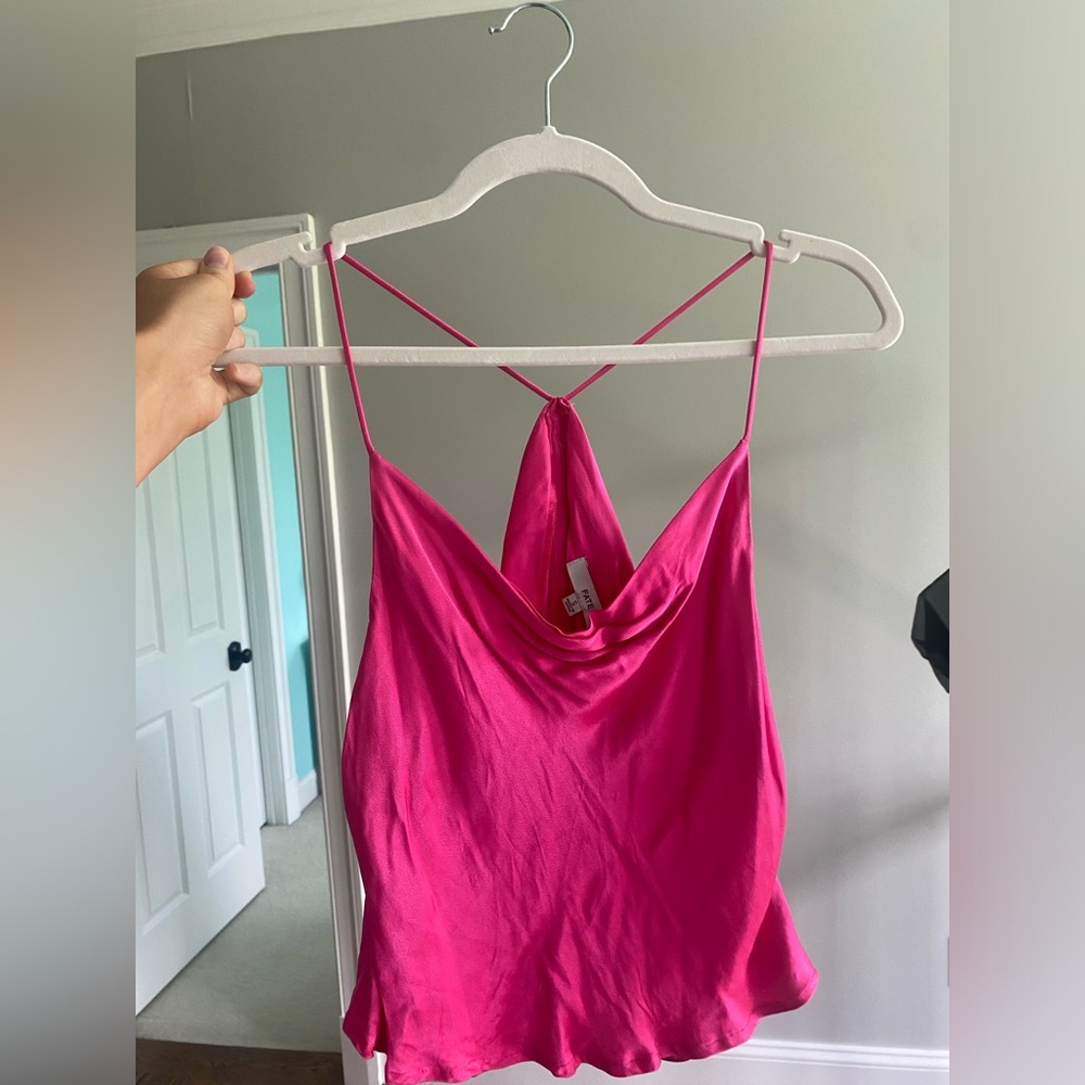 FATE Cow Neck Silk Top
